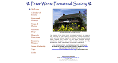 Desktop Screenshot of peterwentzfarmsteadsociety.org